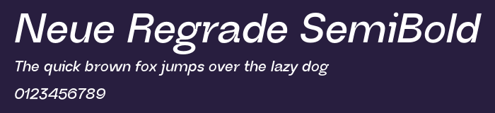 Neue Regrade SemiBold Preview