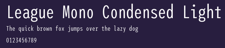 League Mono Condensed Light Preview