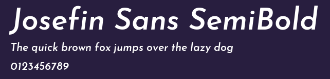 Josefin Sans SemiBold Preview