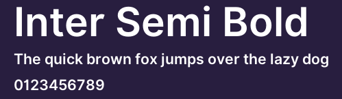 Inter Semi Bold Preview
