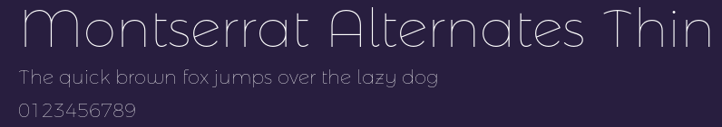 Montserrat Alternates Thin Preview