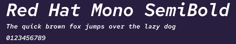 Red Hat Mono SemiBold Preview