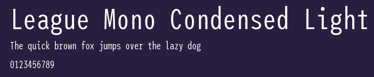 League Mono Condensed Light Preview