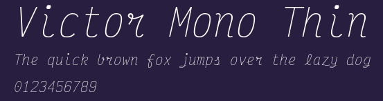 Victor Mono Thin Preview