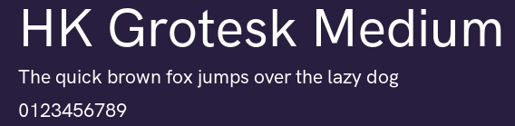HK Grotesk Medium Preview