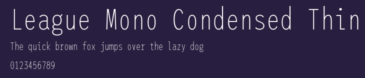 League Mono Condensed Thin Preview