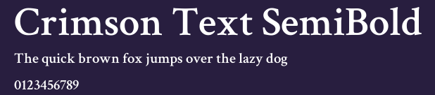 Crimson Text SemiBold Preview