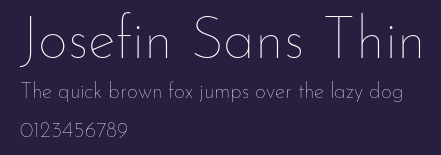 Josefin Sans Thin Preview