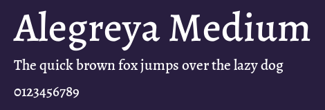 Alegreya Medium Preview