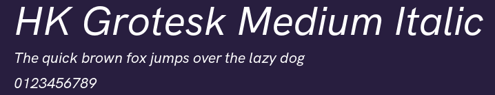 HK Grotesk Medium Italic Preview