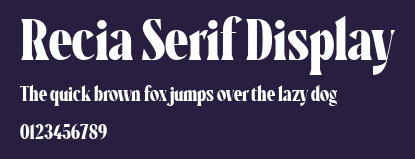 Recia Serif Display Preview