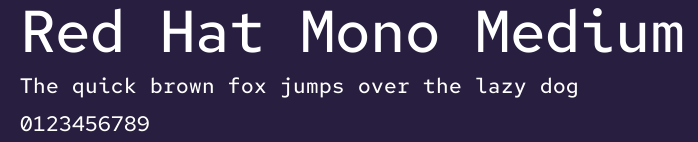 Red Hat Mono Medium Preview
