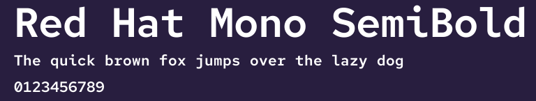 Red Hat Mono SemiBold Preview