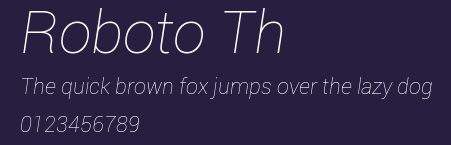 Roboto Th Preview