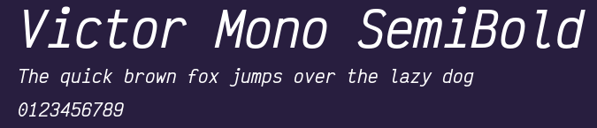 Victor Mono SemiBold Preview