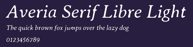 Averia Serif Libre Light Preview