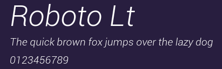 Roboto Lt Preview