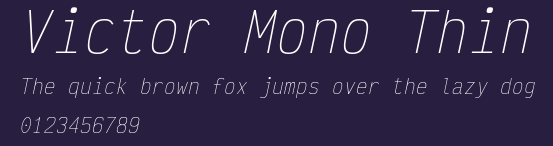 Victor Mono Thin Preview