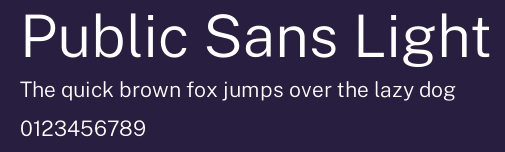 Public Sans Light Preview