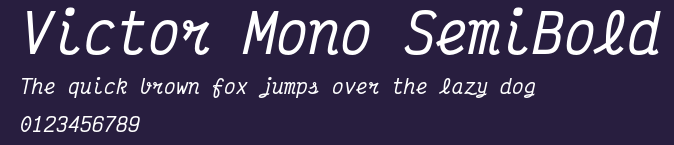 Victor Mono SemiBold Preview
