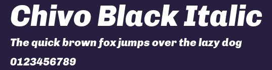 Chivo Black Italic Preview