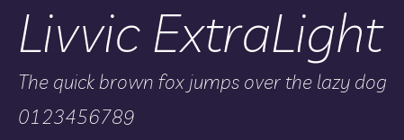 Livvic ExtraLight Preview