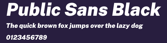 Public Sans Black Preview