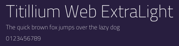 Titillium Web ExtraLight Preview