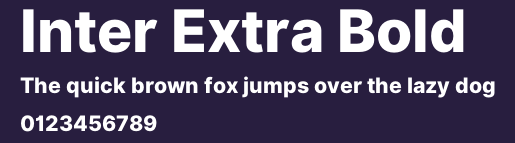 Inter Extra Bold Preview
