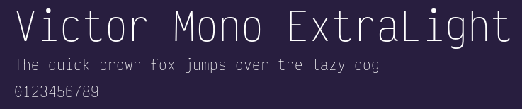 Victor Mono ExtraLight Preview