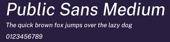Public Sans Medium Preview