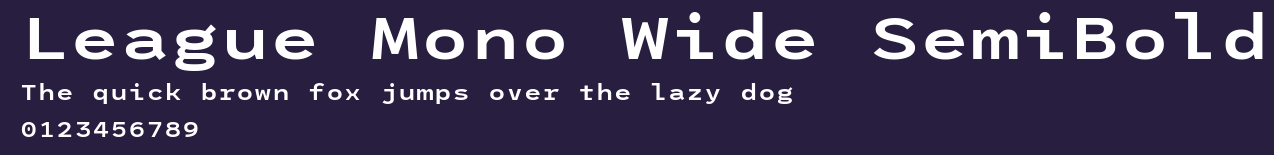 League Mono Wide SemiBold Preview