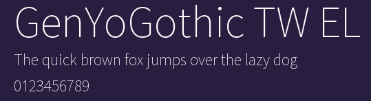 GenYoGothic TW ELPreview Images