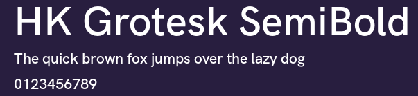 HK Grotesk SemiBold Preview