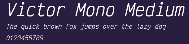 Victor Mono Medium Preview