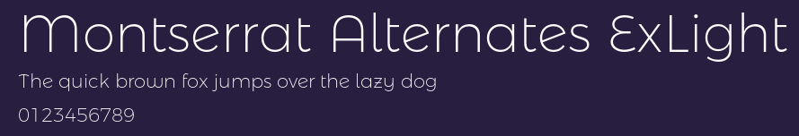 Montserrat Alternates ExLight Preview