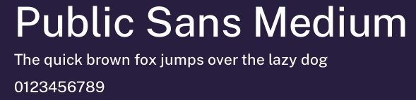Public Sans Medium Preview