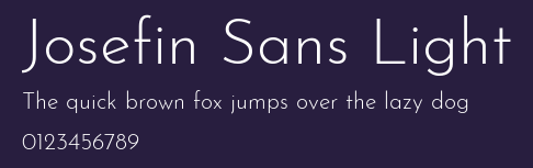 Josefin Sans Light Preview