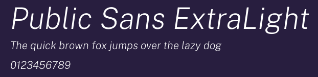 Public Sans ExtraLight Preview