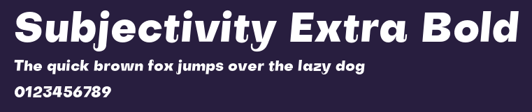 Subjectivity Extra Bold Preview