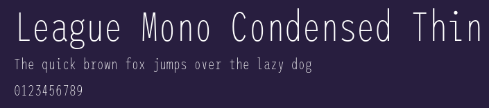 League Mono Condensed Thin Preview