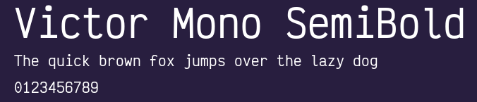Victor Mono SemiBold Preview