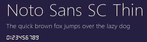 Noto Sans SC Thin Preview