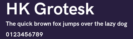 HK Grotesk Preview