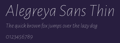 Alegreya Sans Thin Preview