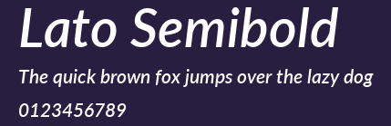 Lato Semibold Preview