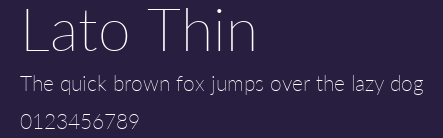 Lato Thin Preview