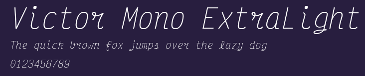 Victor Mono ExtraLight Preview