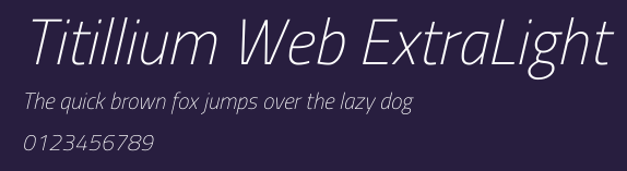 Titillium Web ExtraLight Preview