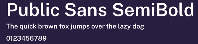 Public Sans SemiBold Preview